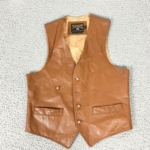 Vintage Trailmaster Vest Mens 42 Brown Leather Western Cowboy 611 A 90s